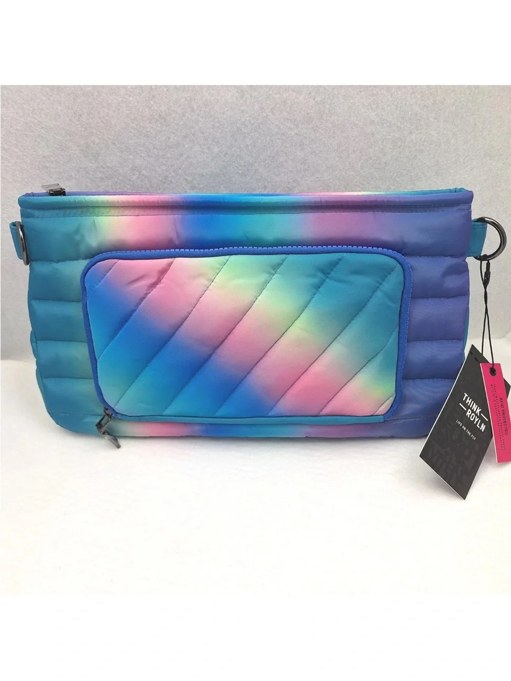 THINK ROYLN Rainbow Quilted 3-in-1 Crossbody Set - Blue Purple Pink Gradient